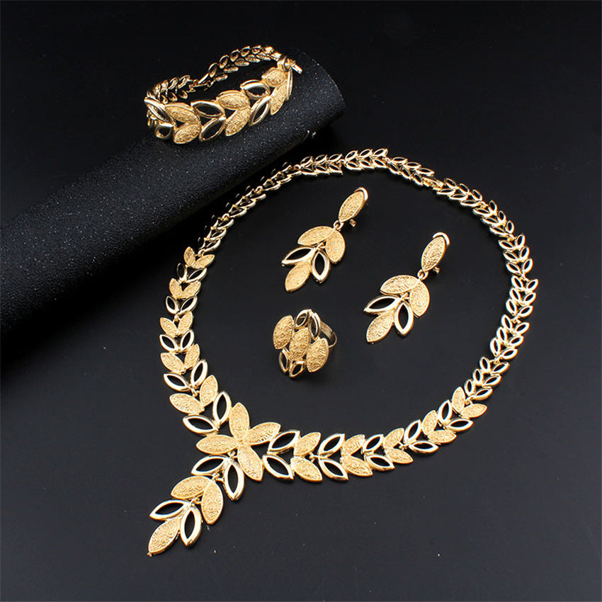 Four-piece Fashion Alloy Jewelry Necklace Earrings