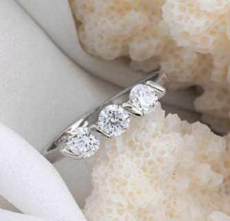 High quality zircon micro plated genuine gold engagement ring