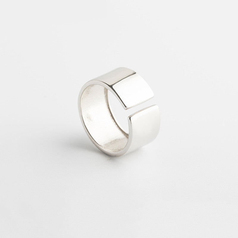 Vintage Silver Color Metal Punk Letter Rings Design
