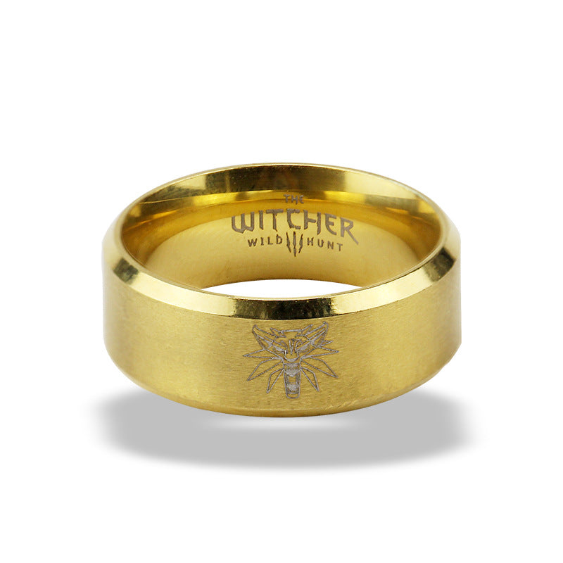 316L Titanium Steel Ring Wolf Head Ring