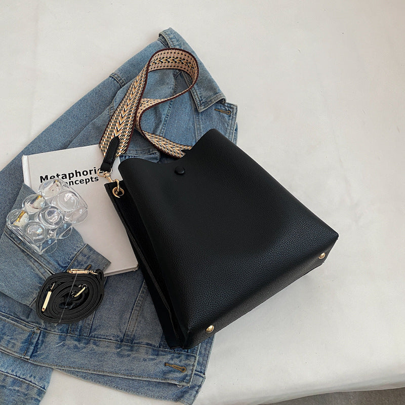 Women's Fashion Literary Vintage Bucket Shoulder Bag