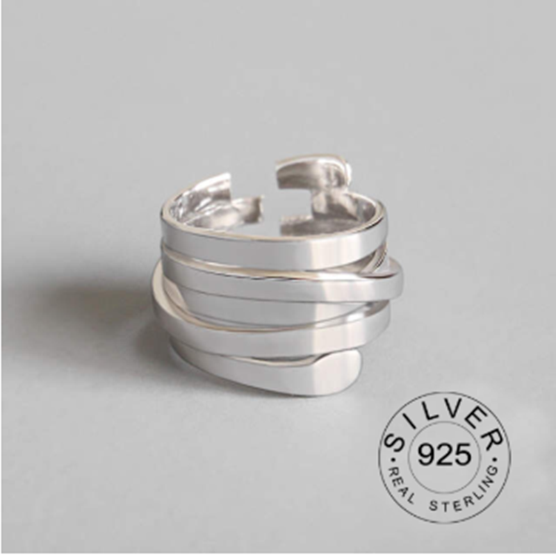 Vintage Silver Color Metal Punk Letter Rings Design