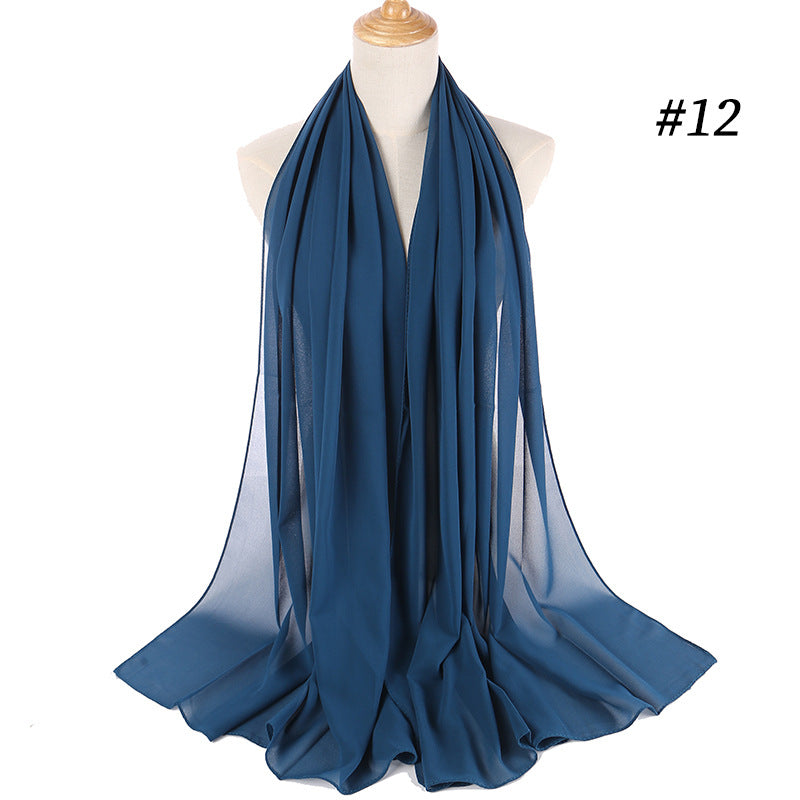 Monochrome Pearl Chiffon Bubble Scarf Headscarf