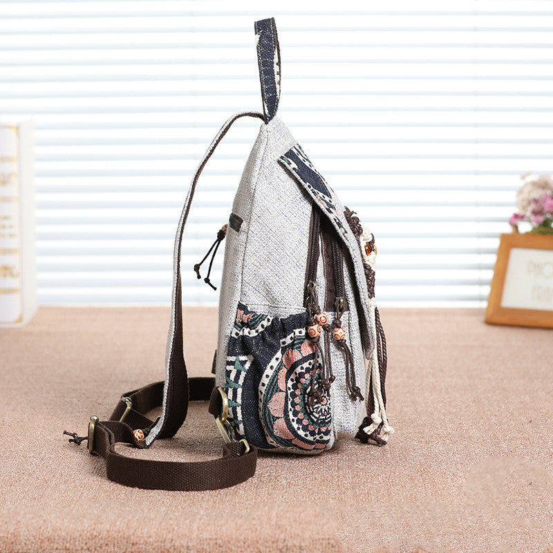 Chinese style woven decorative Backpack