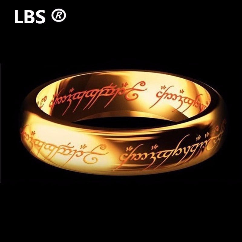 Stainless-Steel One-Color Power Ring, Gold Ring, Wedding Ring Women's Lovers Fashion Jewelry