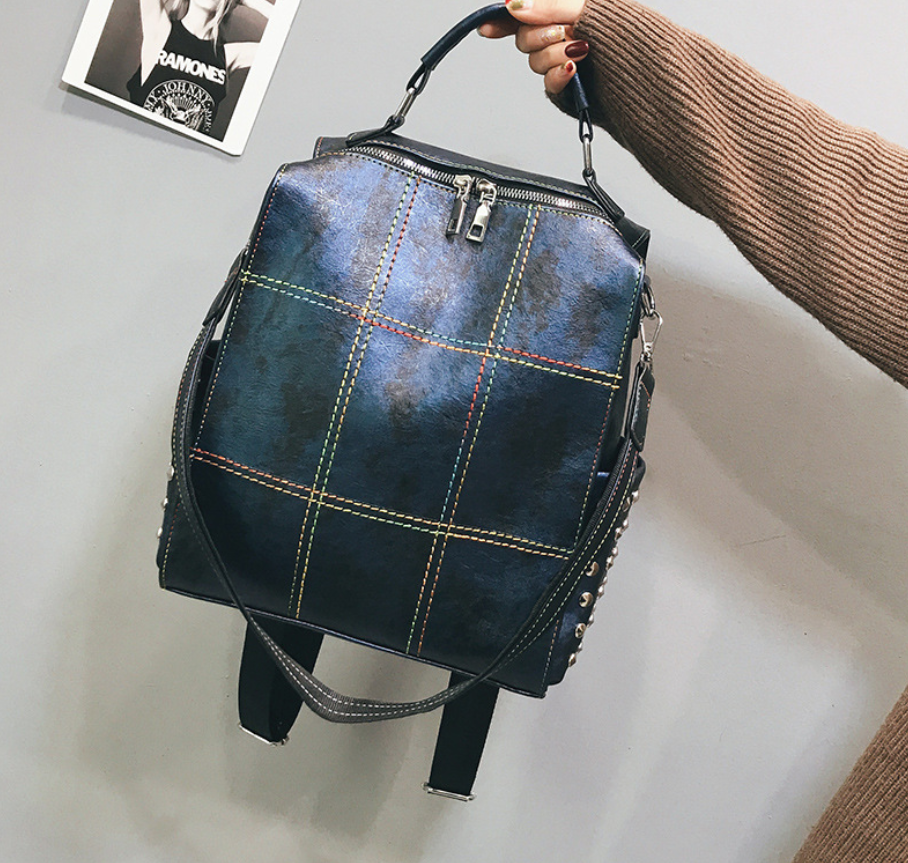Retro soft leather backpack handbag