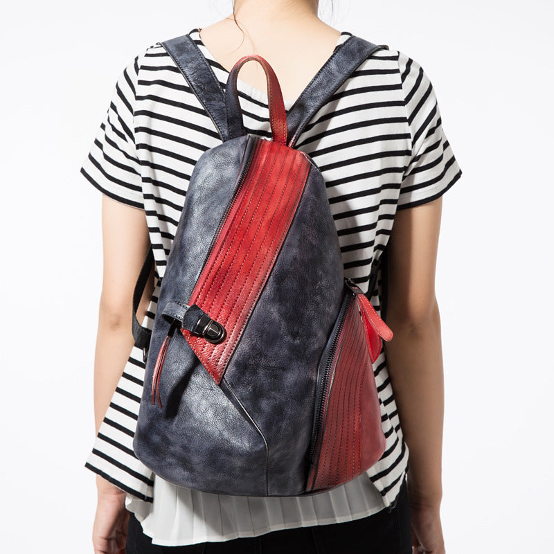 Cowhide women's backpack