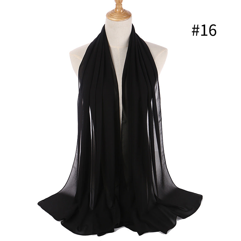 Monochrome Pearl Chiffon Bubble Scarf Headscarf
