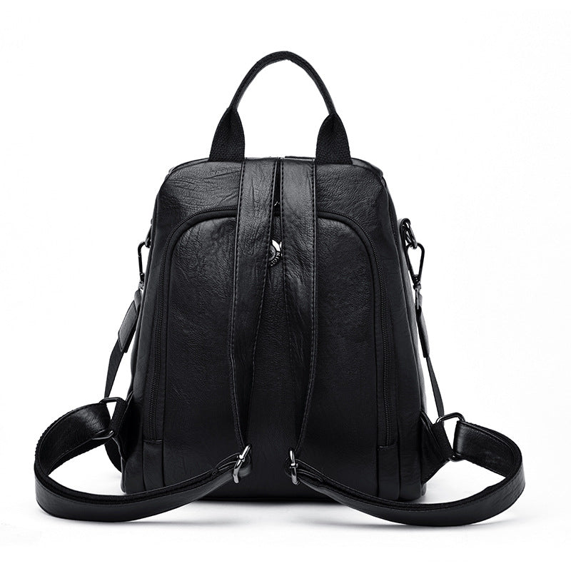 Large-capacity casual cowhide backpack