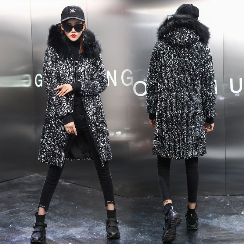 Women's Fashionable Mid-length Casual Slim Down Padded Jacket