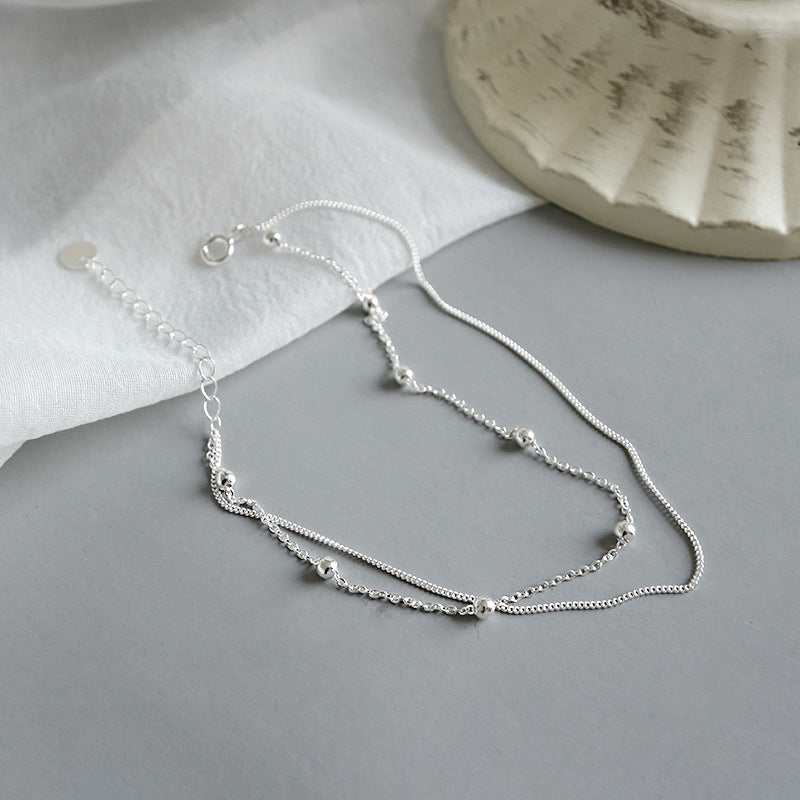 Wild double bead chain anklet