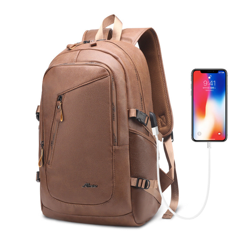 USB Charging PU Backpack
