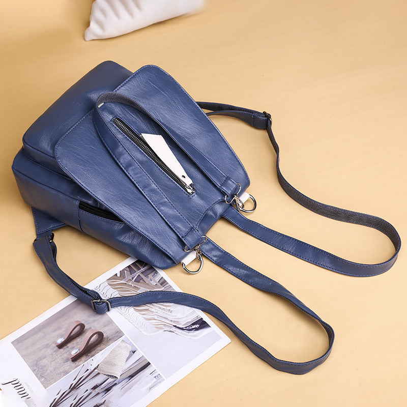 Soft leather backpack