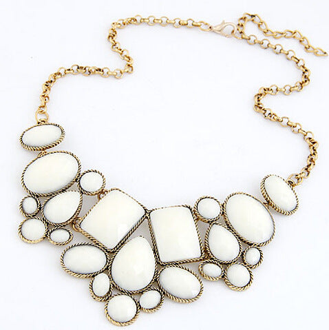 Metallic Luxury Fashion Bright Geometric Polygon Temperament Short Necklace