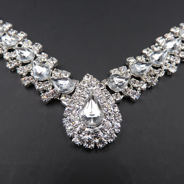 Bridal Necklace set Crystal earrings Bridal Jewelry Silver Bridal Earrings Crystal Bridal Earrings