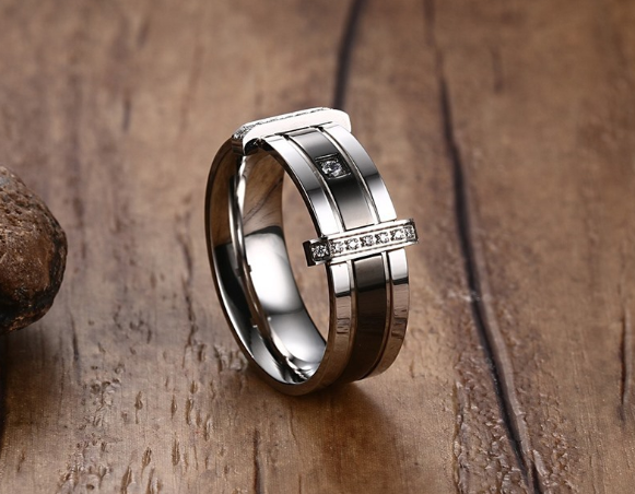 Tungsten carbide diamond ring, Men's fashion ring, Wedding ring