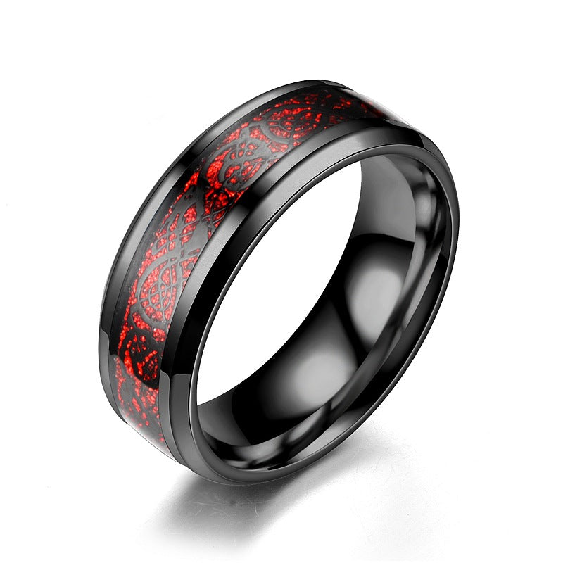 Dragon Pattern Rings Men Stainless Steel Ring
