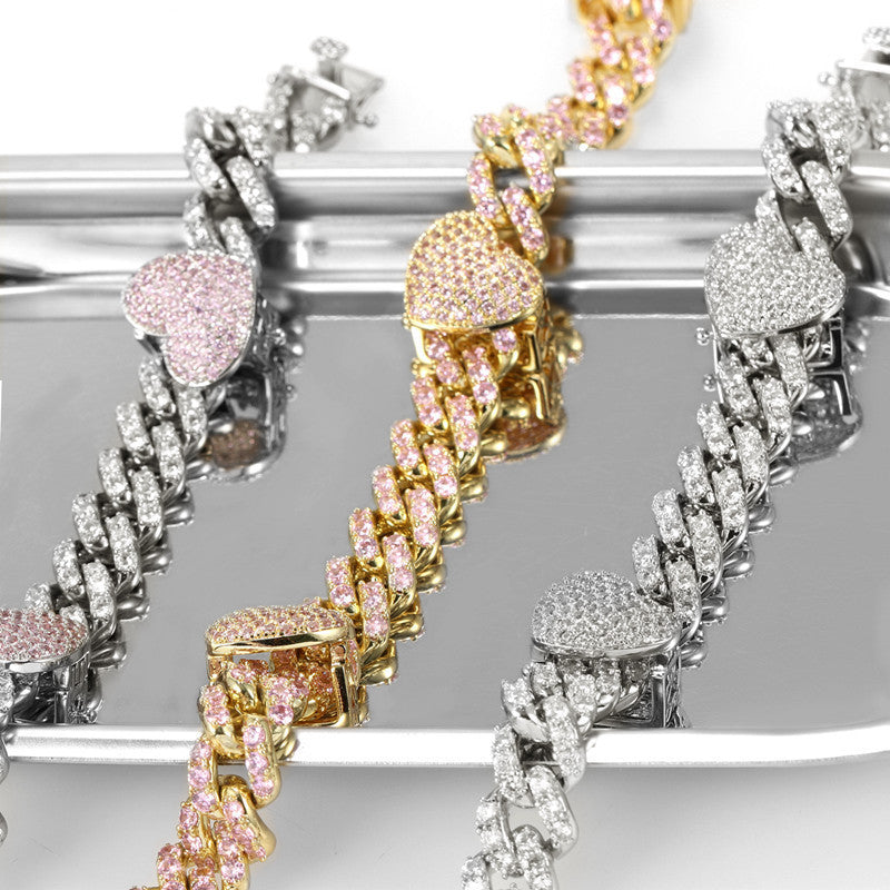 New Product Heart-shaped Zircon Plated All-match Anklet For Lady