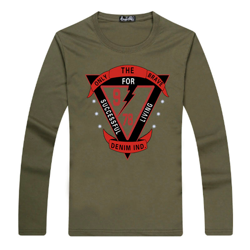 Casual solid color printed long sleeve