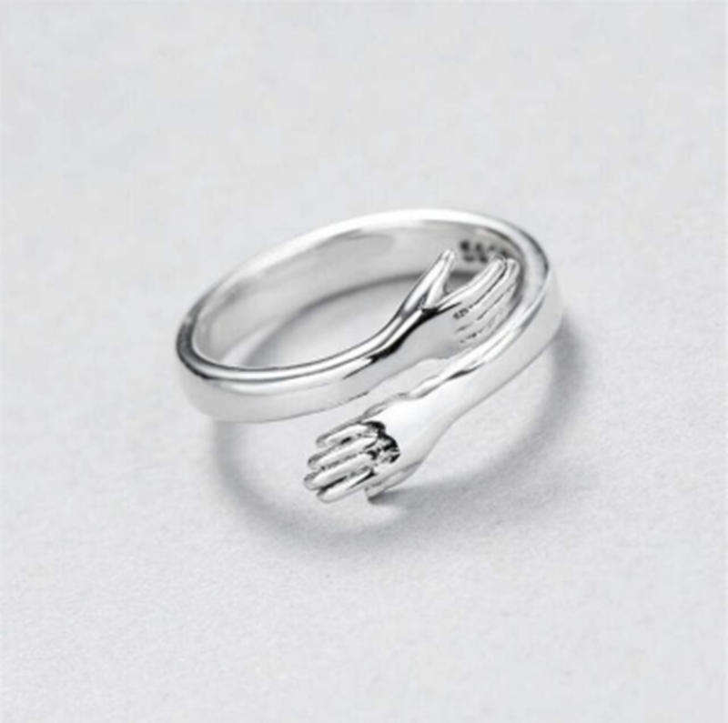 Vintage Silver Color Metal Punk Letter Rings Design