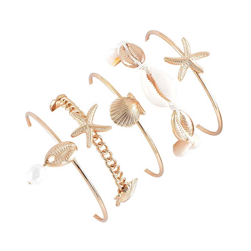 Starfish shell pearl combination bracelet