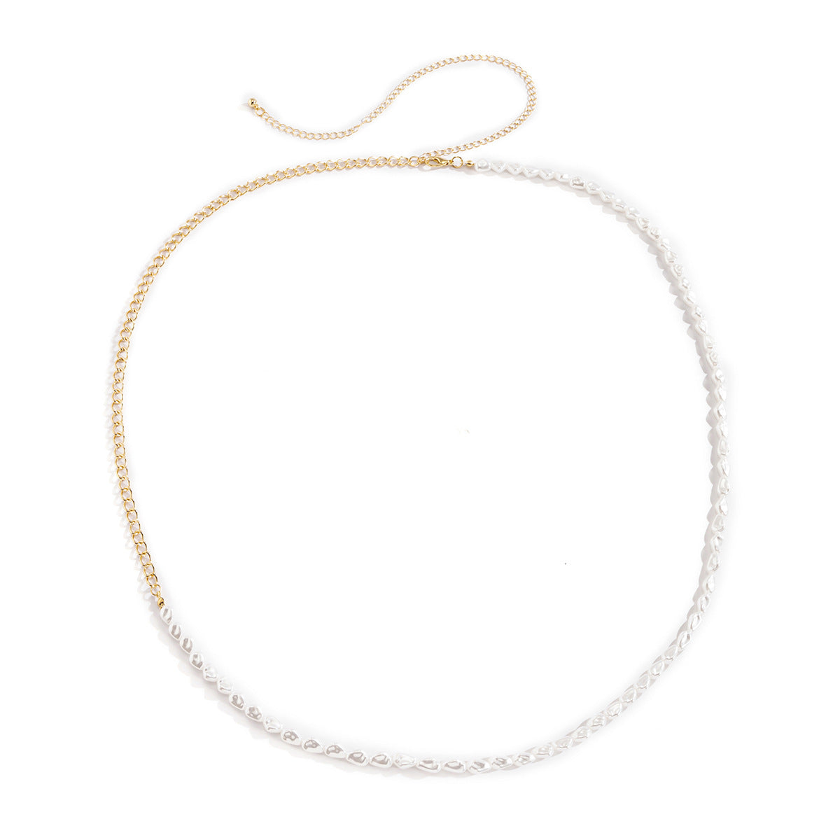 European And American Simple Shaped Pearl Single Layer Waist Chain
