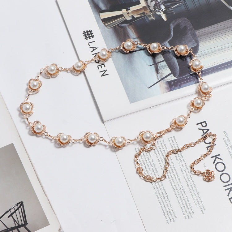 Pearl Waist Chain Ladies Fashion All-match Decorative Dress