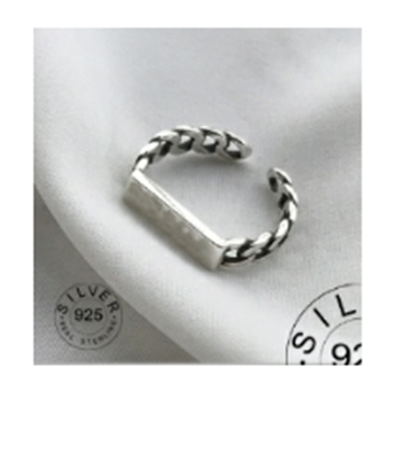Vintage Silver Color Metal Punk Letter Rings Design