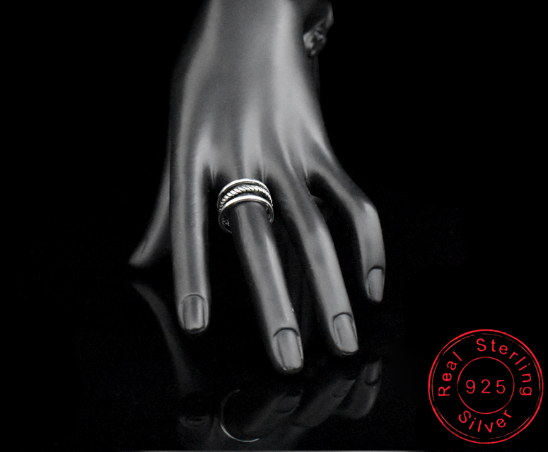 New Fashion 925 Silver Plate Three Layers Rings