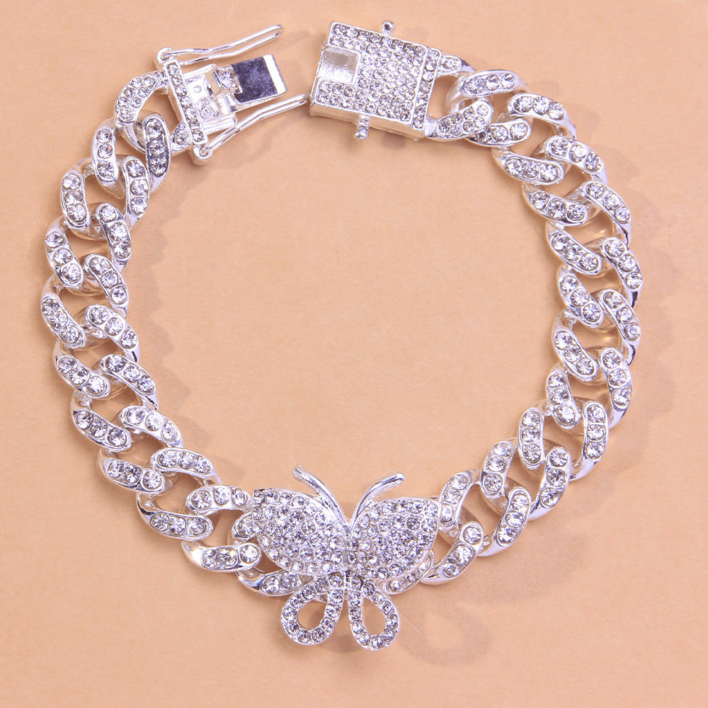 Ins Style Hip Hop Cuban Butterfly Anklet