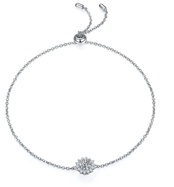 Silver Necklace Earring Bracelet Three Piece Set