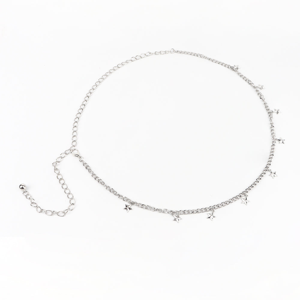 New Beautiful Ladies Waist Chain Star Moon Pendant Chain Simple And Versatile Elegant Dress Dress Evening Dress Accessories