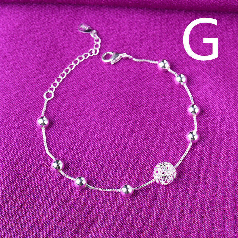 Sterling Silver Anklet Star Double Layer Hollow Palace Bell Anklet