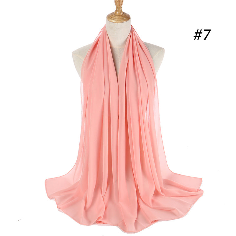 Monochrome Pearl Chiffon Bubble Scarf Headscarf