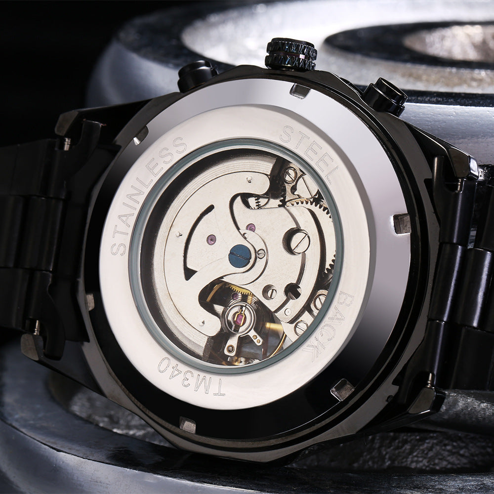 Swiss Men's Fashion Leisure Electroplating Tungsten Steel Automatic Mechanical Watches