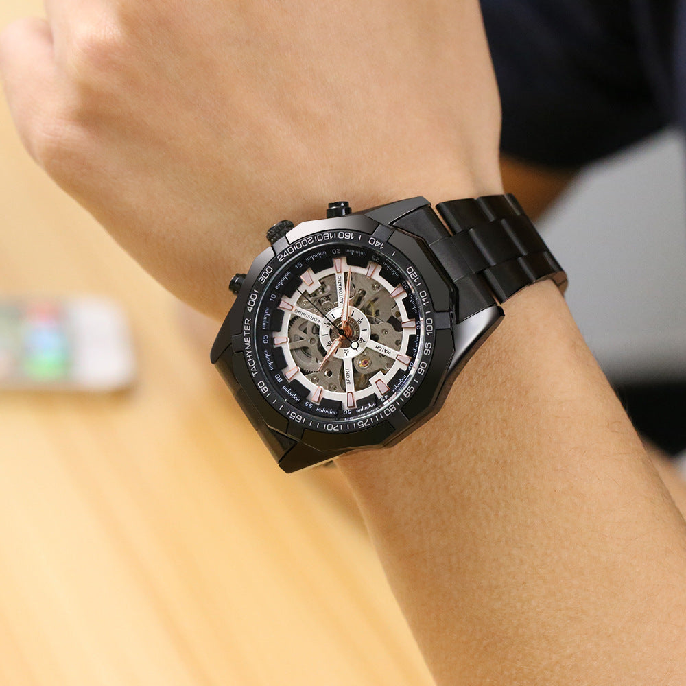 Swiss Men's Fashion Leisure Electroplating Tungsten Steel Automatic Mechanical Watches