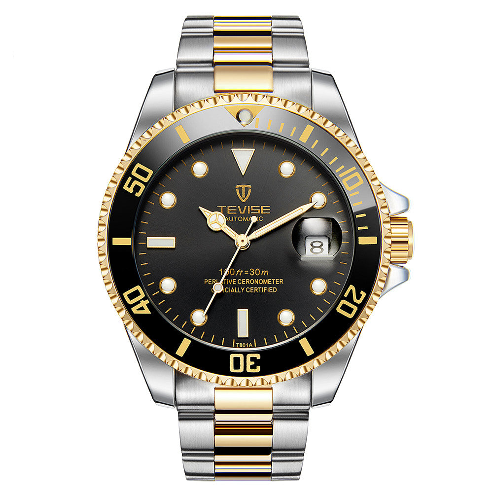 Teweisi luminous green ghost watch men full automatic mechanical watch movement precision steel watch waterproof watch