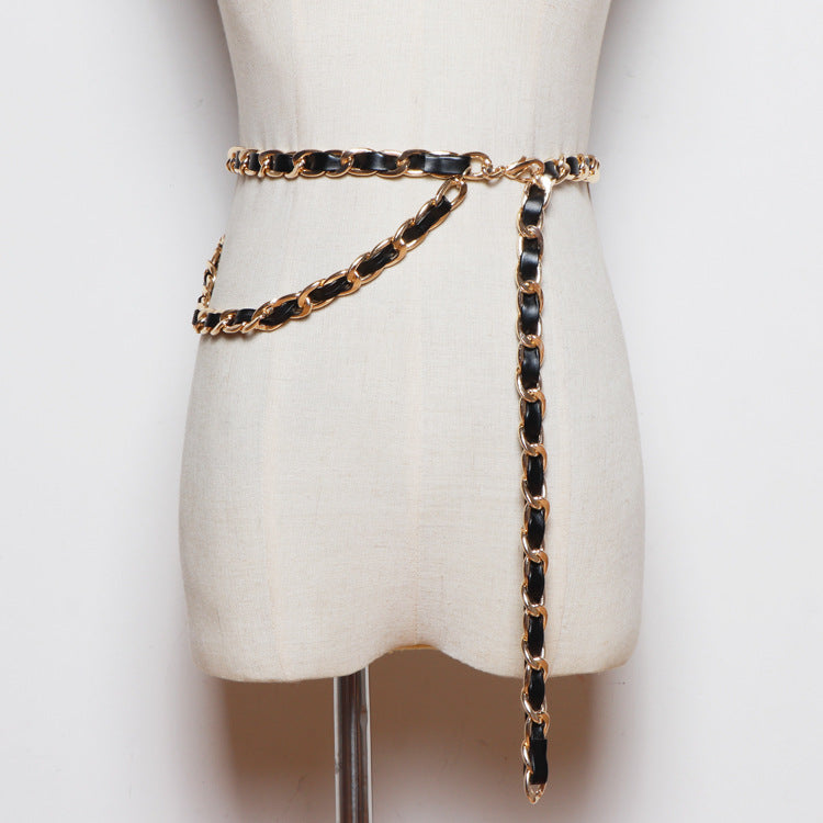 Woven Waist Chain Women's Fine Decorative Dress Simple And Versatile Korean Fashion Sweater Suit Waist Belt With Skirt