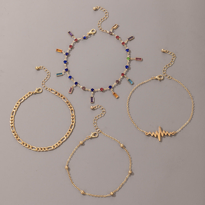 Creative Tassel Alloy Combination Anklet