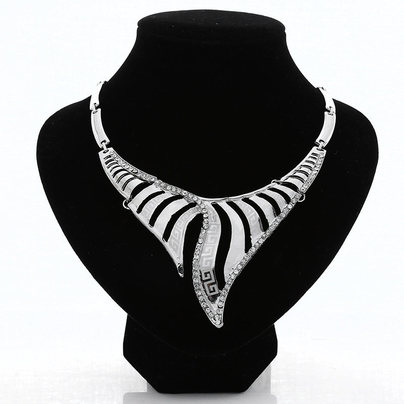 Europe and the United States selling bride jewelry set four piece necklace earrings wholesale manufacturers customized alloy accessories