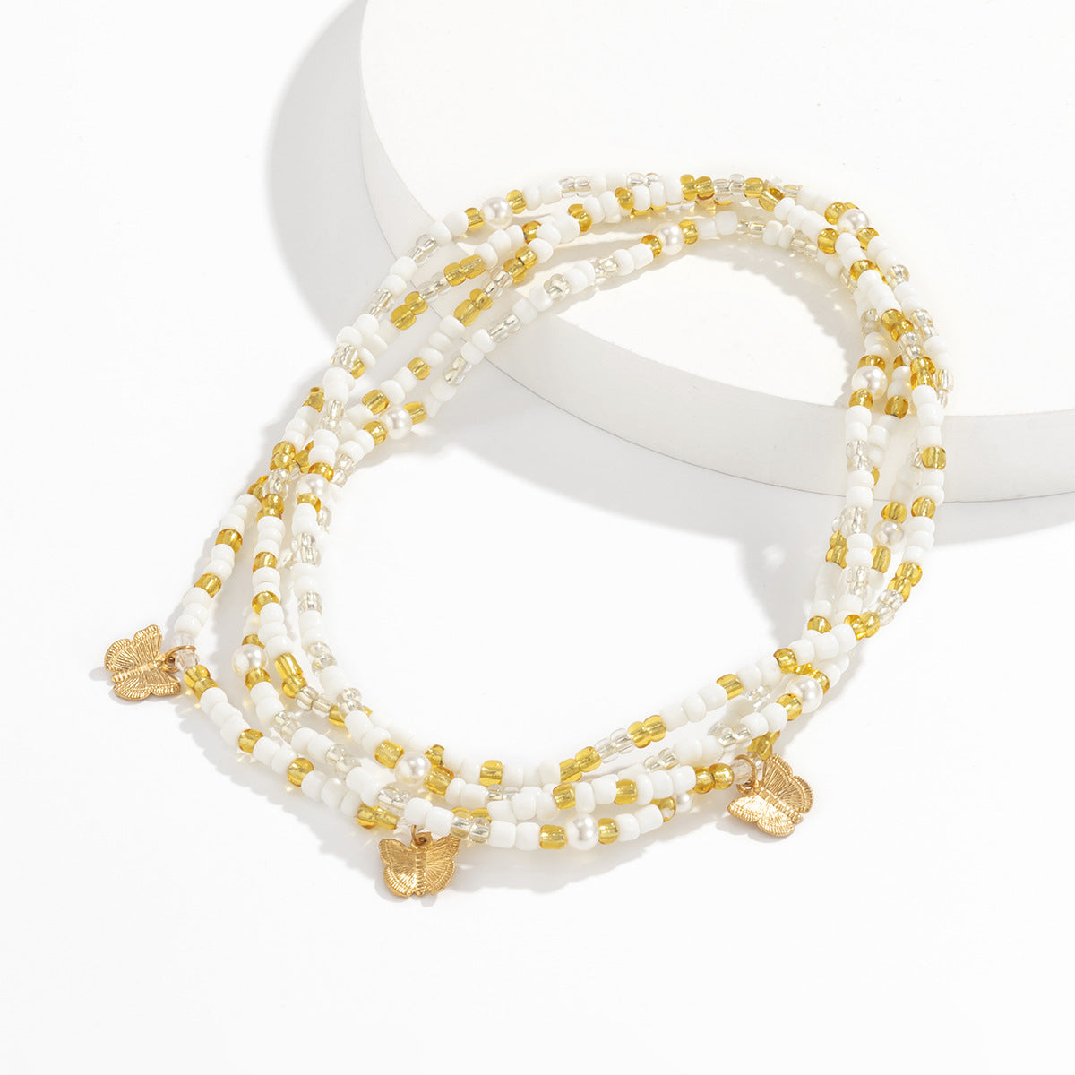 Beach Style Colored Rice Beads Small Butterfly Waist Chain