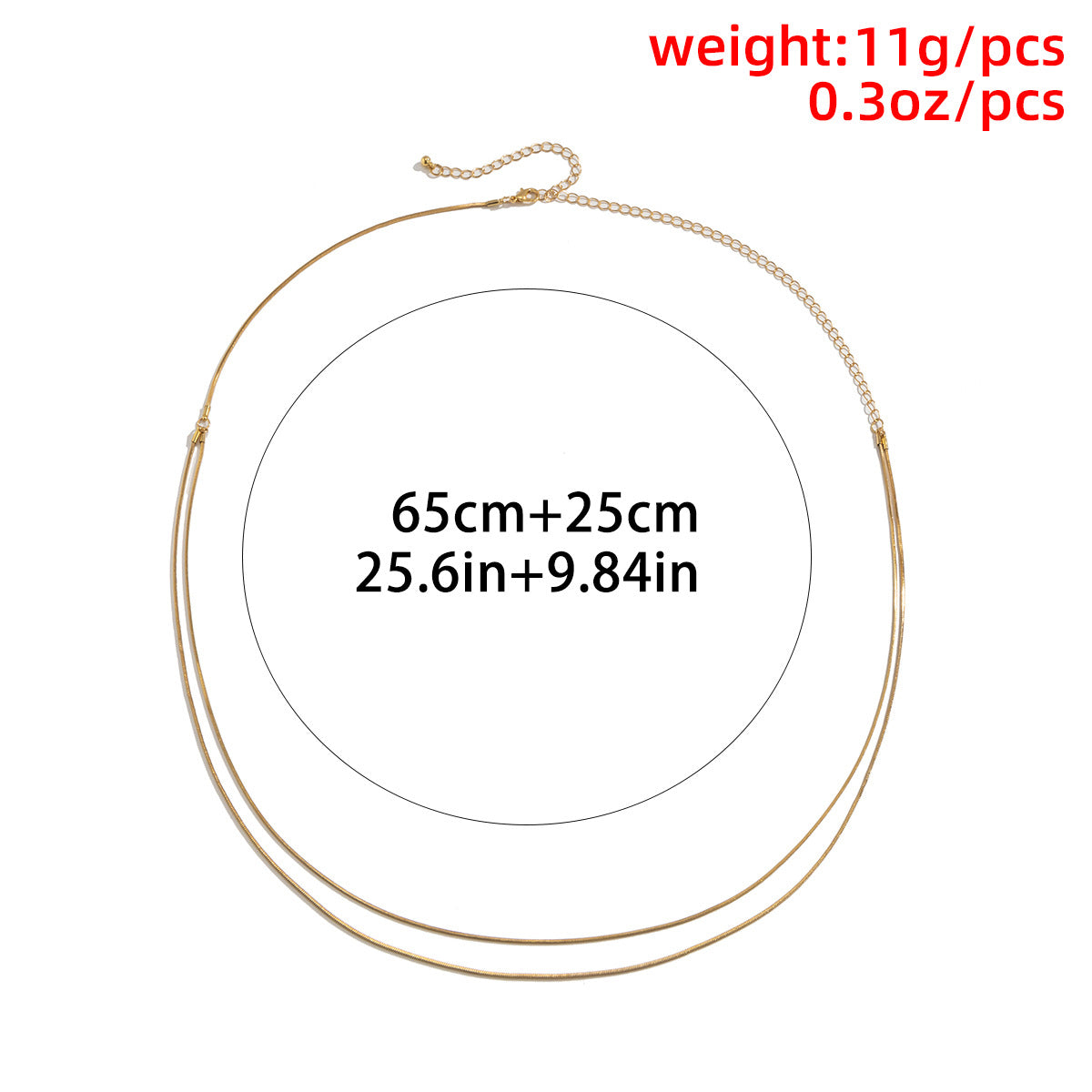 Simple Double Layer Fine Snake Bone Waist Chain Women's