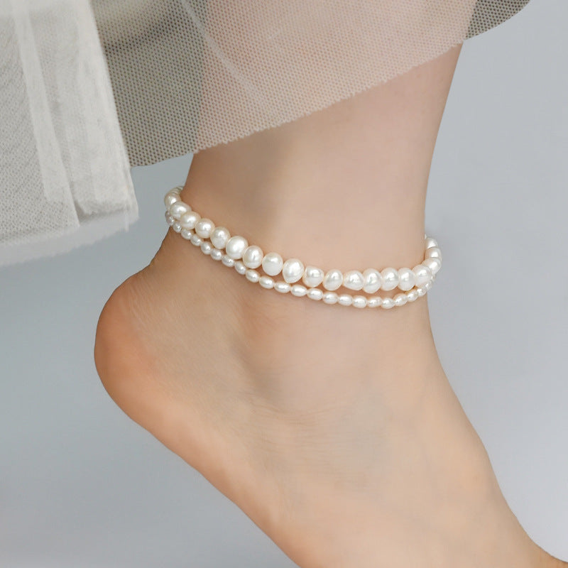 Freshwater Pearl Anklet With Single Temperament