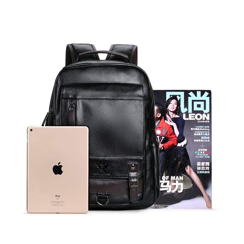 Men's Travel Leather Computer Backpack