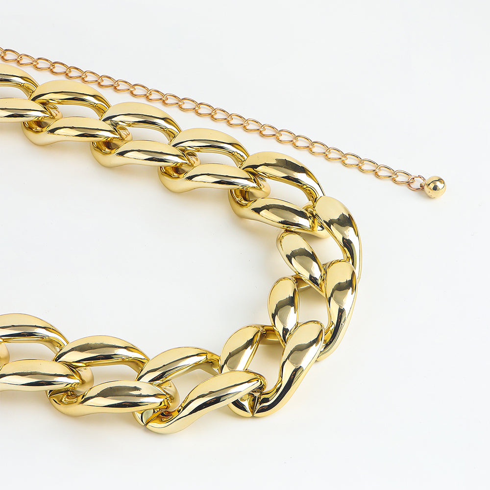 Gold Metal Cutout Women's Waist Chain Personalized Body Chain Single Sexy Cuban With Dress Accessories