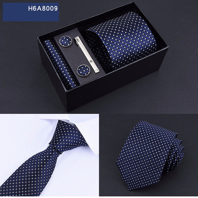 Business 8cm Striped Blue Black Tie