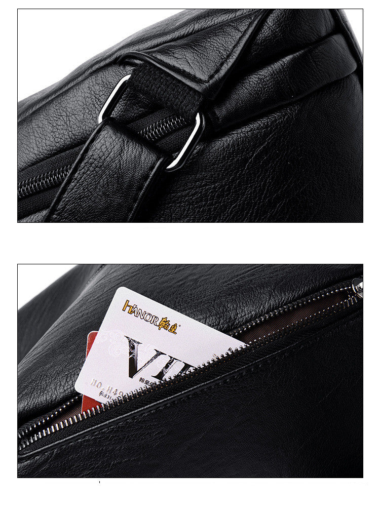 Large-capacity casual cowhide backpack
