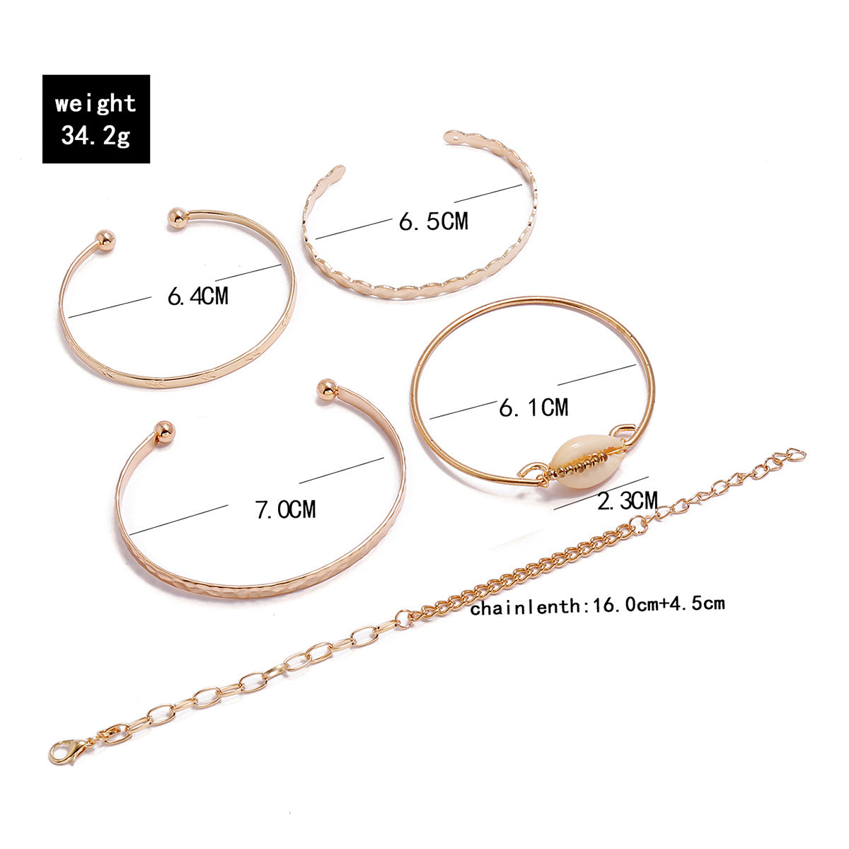 Water Ripple Arrow Bracelet 5 Piece Set