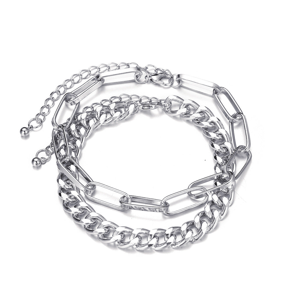 Personalized Fashion Thick Chain Anklet Set