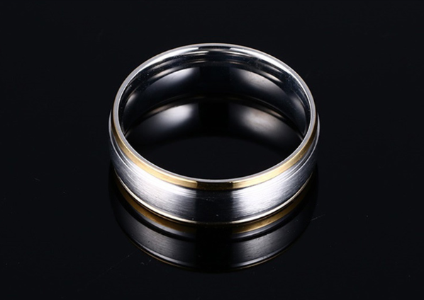 Vnox classic men wedding bands ring 8MM matte finish stainless steel gold and silver tone anniversary alliance gifts